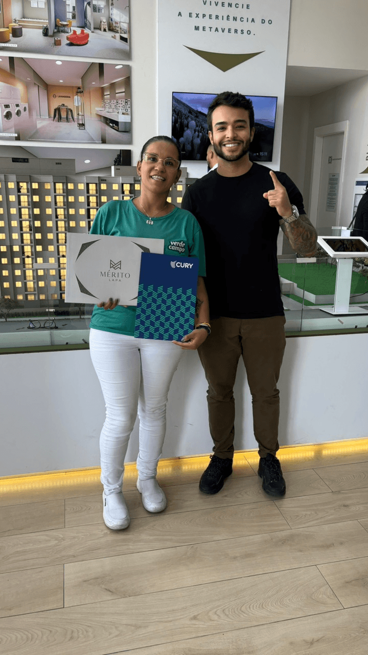 Cliente satisfeito com a entrega do imóvel